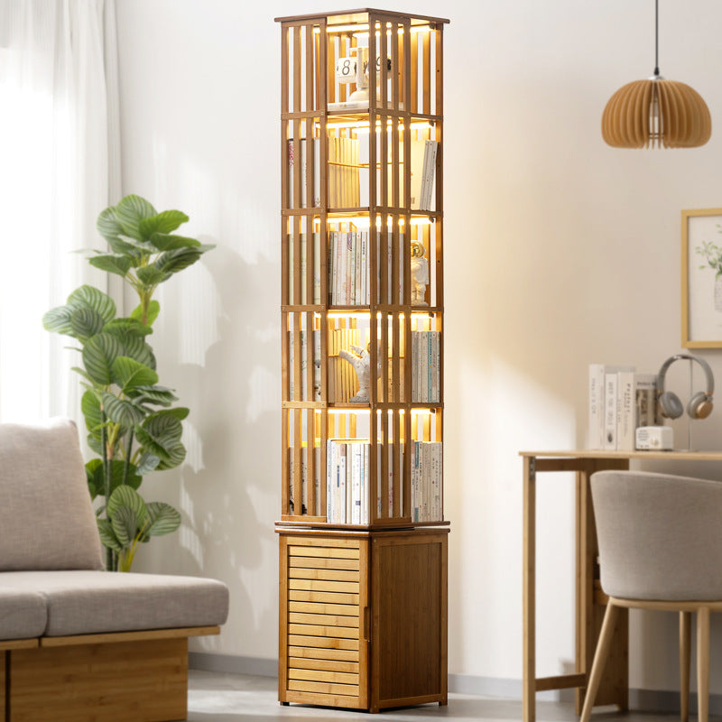 Modern Minimalist Rectangular Bamboo Medium Density Fiberboard Bookshelves 6/7-Tier For Home Office