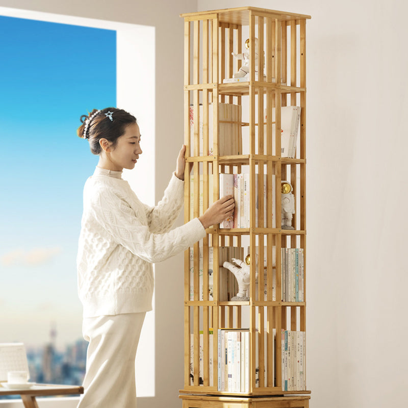 Modern Minimalist Rectangular Bamboo Medium Density Fiberboard Bookshelves 6/7-Tier For Home Office