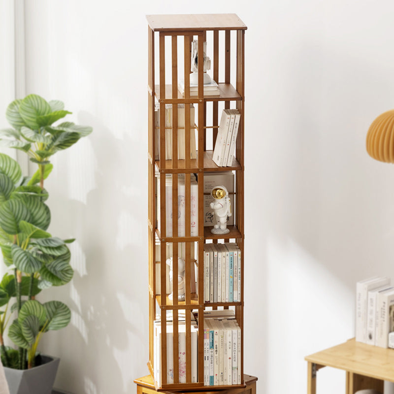 Modern Minimalist Rectangular Bamboo Medium Density Fiberboard Bookshelves 6/7-Tier For Home Office