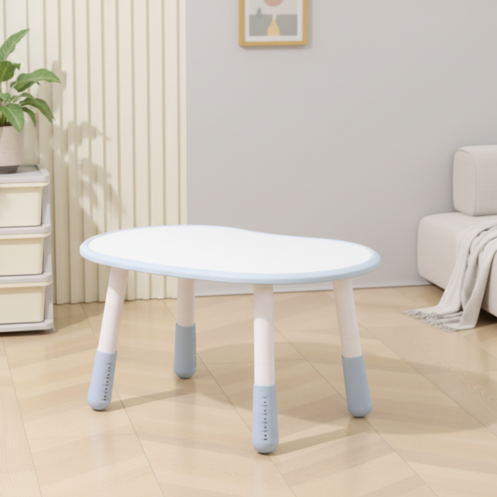 Modern Minimalist Oval Particle Board PP Plastic Kid Side Table 4-Leg For Living Room