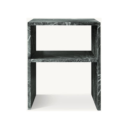 Modern Minimalist Rectangular Marble Side Table 2-Leg 2-Tier Creative Design For Living Room