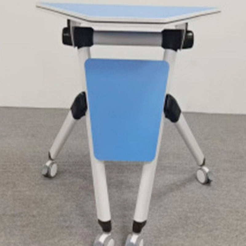 Modern Minimalist Hexagonal Solid Wood Particle Board Iron Solid Wood Desks Foldable For Home Office