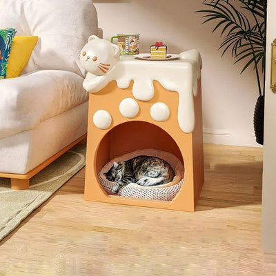 Modern Minimalist Trapezoidal Resin Nightstand 2-Tier Decor For Bedroom