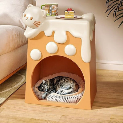 Modern Minimalist Trapezoidal Resin Nightstand 2-Tier Decor For Bedroom