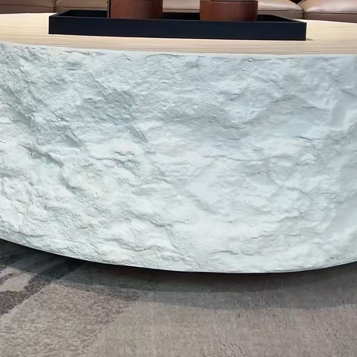 Moderner minimalistischer runder Couchtisch aus Fiberglas Hohe Härte Starke Tragfähigkeit Hitzebeständig Für Wohnzimmer 