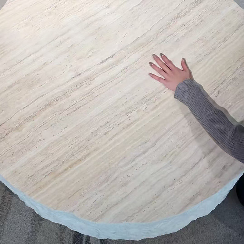 Moderner minimalistischer runder Couchtisch aus Fiberglas Hohe Härte Starke Tragfähigkeit Hitzebeständig Für Wohnzimmer 