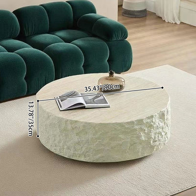Modern Minimalist Round Fiberglass Coffee Table High Hardness Strong Load-Bearing Capacity Heat-Resistant For Living Room