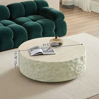 Modern Minimalist Round Fiberglass Coffee Table High Hardness Strong Load-Bearing Capacity Heat-Resistant For Living Room