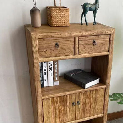 Modern Minimalist Rectangular Solid Wood Storage Cabinet 3-Tier 4-Cabinet Durable For Living Room