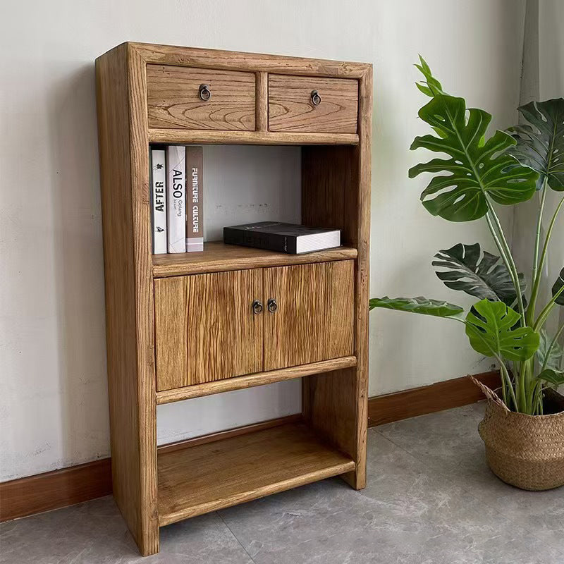 Modern Minimalist Rectangular Solid Wood Storage Cabinet 3-Tier 4-Cabinet Durable For Living Room