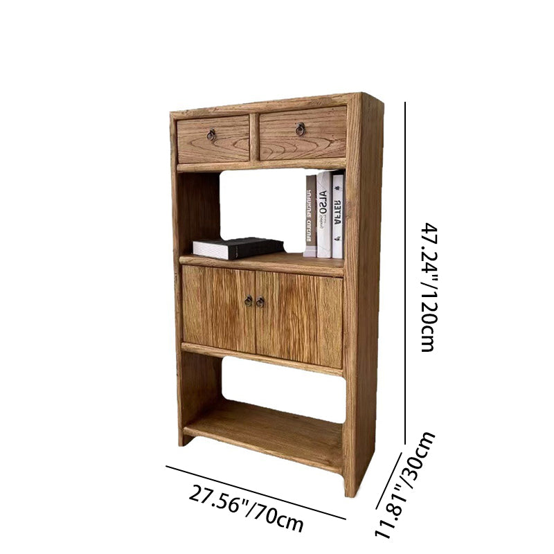 Modern Minimalist Rectangular Solid Wood Storage Cabinet 3-Tier 4-Cabinet Durable For Living Room