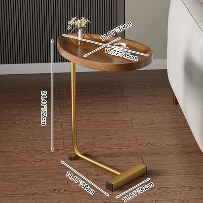 Modern Minimalist Curved Stainless Steel Medium Density Fiberboard Side Table Stable Durable For Living Room