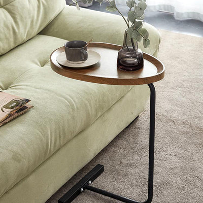 Modern Minimalist Curved Stainless Steel Medium Density Fiberboard Side Table Stable Durable For Living Room