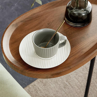 Modern Minimalist Curved Stainless Steel Medium Density Fiberboard Side Table Stable Durable For Living Room