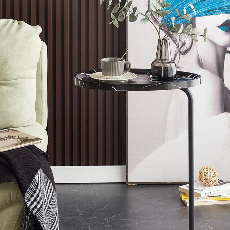 Modern Minimalist Curved Stainless Steel Medium Density Fiberboard Side Table Stable Durable For Living Room