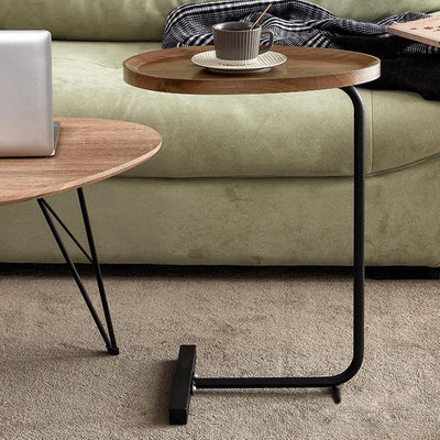 Modern Minimalist Curved Stainless Steel Medium Density Fiberboard Side Table Stable Durable For Living Room