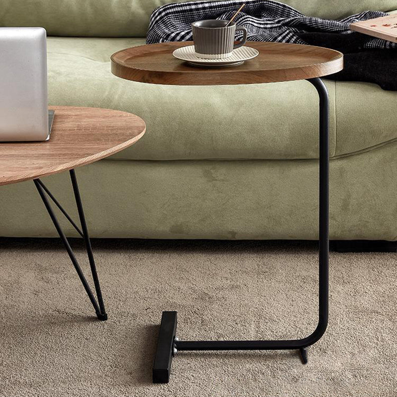 Modern Minimalist Curved Stainless Steel Medium Density Fiberboard Side Table Stable Durable For Living Room