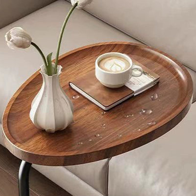 Modern Minimalist Curved Stainless Steel Medium Density Fiberboard Side Table Stable Durable For Living Room