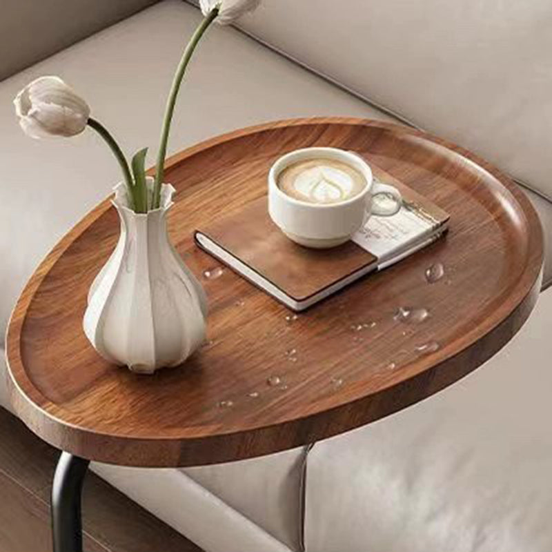 Modern Minimalist Curved Stainless Steel Medium Density Fiberboard Side Table Stable Durable For Living Room