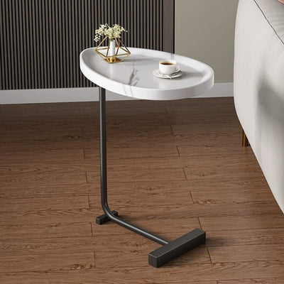 Modern Minimalist Curved Stainless Steel Medium Density Fiberboard Side Table Stable Durable For Living Room