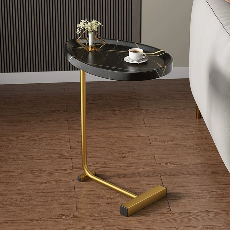 Modern Minimalist Curved Stainless Steel Medium Density Fiberboard Side Table Stable Durable For Living Room