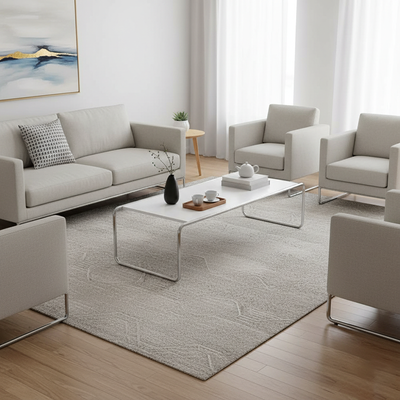 Modern Minimalist Rectangular Stainless Steel Medium Density Fiberboard Coffee Table 2-Leg Sturdy For Living Room