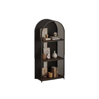 Modern Minimalist Round Rectangular Metal Solid Wood Multi-Layer Bookshelves 2/3-Tier Sturdy Durable For Home Office