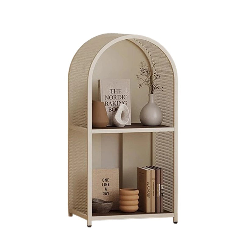 Moderne minimalistische runde rechteckige Metall-Solid-Holz-Mehrschicht-Bücherregale 2/3-stufig stabil langlebig für Zuhause Büro 