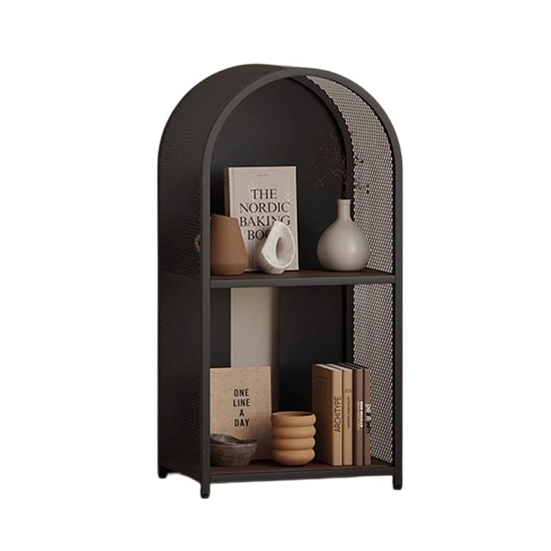 Modern Minimalist Round Rectangular Metal Solid Wood Multi-Layer Bookshelves 2/3-Tier Sturdy Durable For Home Office