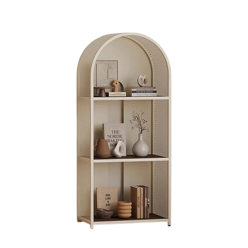 Moderne minimalistische runde rechteckige Metall-Solid-Holz-Mehrschicht-Bücherregale 2/3-stufig stabil langlebig für Zuhause Büro 