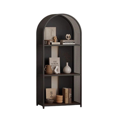 Modern Minimalist Round Rectangular Metal Solid Wood Multi-Layer Bookshelves 2/3-Tier Sturdy Durable For Home Office