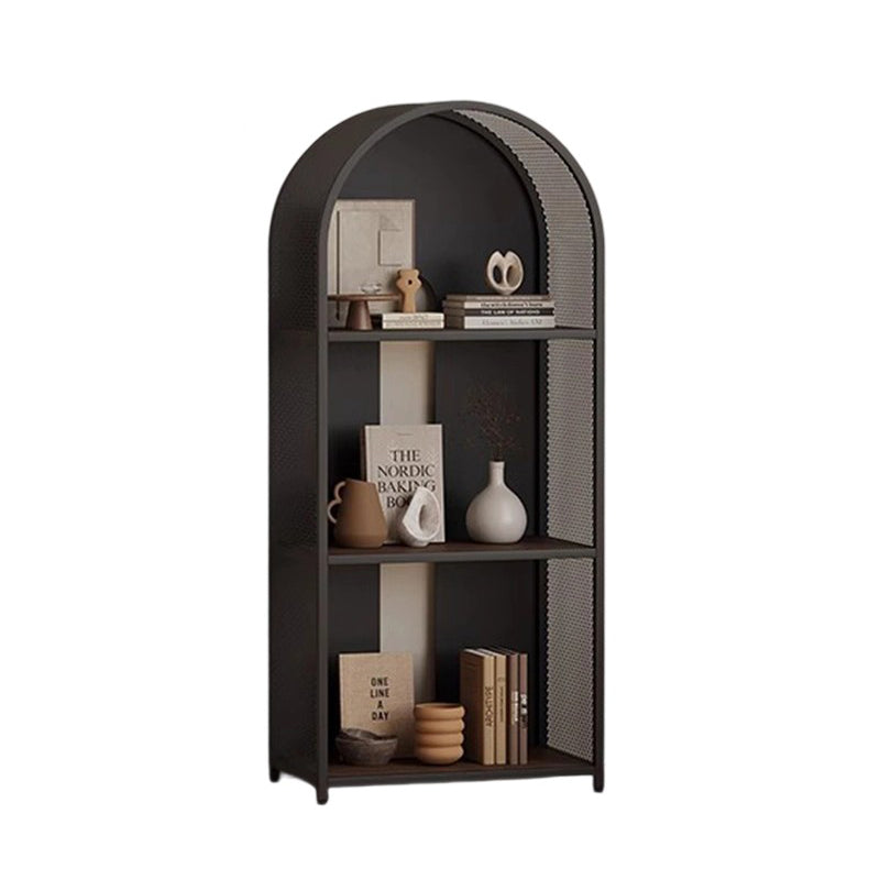 Modern Minimalist Round Rectangular Metal Solid Wood Multi-Layer Bookshelves 2/3-Tier Sturdy Durable For Home Office