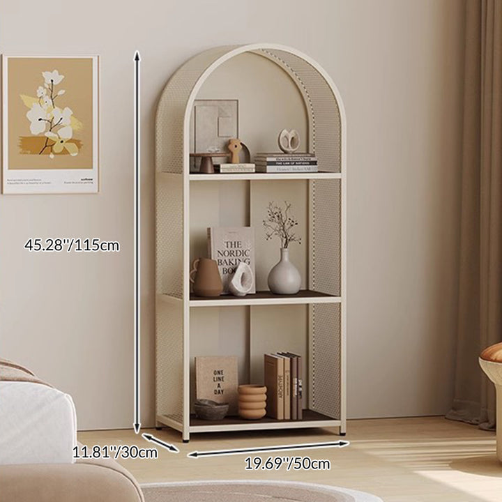 Moderne minimalistische runde rechteckige Metall-Solid-Holz-Mehrschicht-Bücherregale 2/3-stufig stabil langlebig für Zuhause Büro 