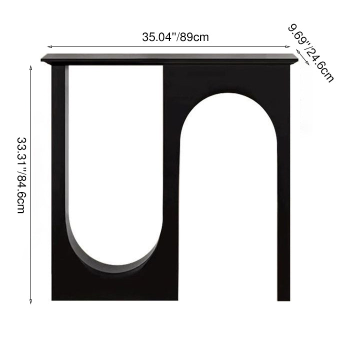 Modern Minimalist Rectangular Medium Density Fiberboard Console Table 3-Leg U-Shaped Design Durable For Entryways
