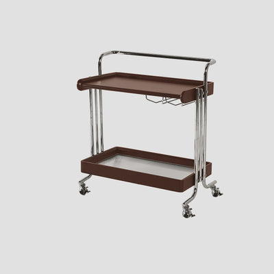 Modern Minimalist Rectangular Solid Wood Stainless Steel Side Table 2-Tier Movable For Living Room