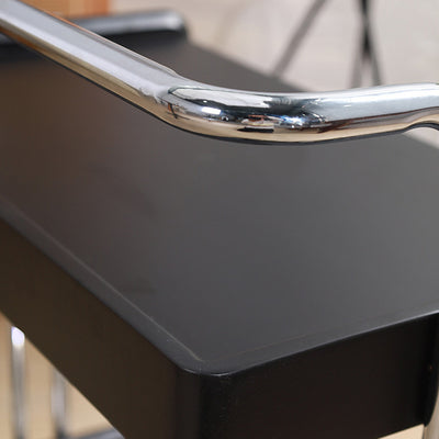 Modern Minimalist Rectangular Solid Wood Stainless Steel Side Table 2-Tier Movable For Living Room