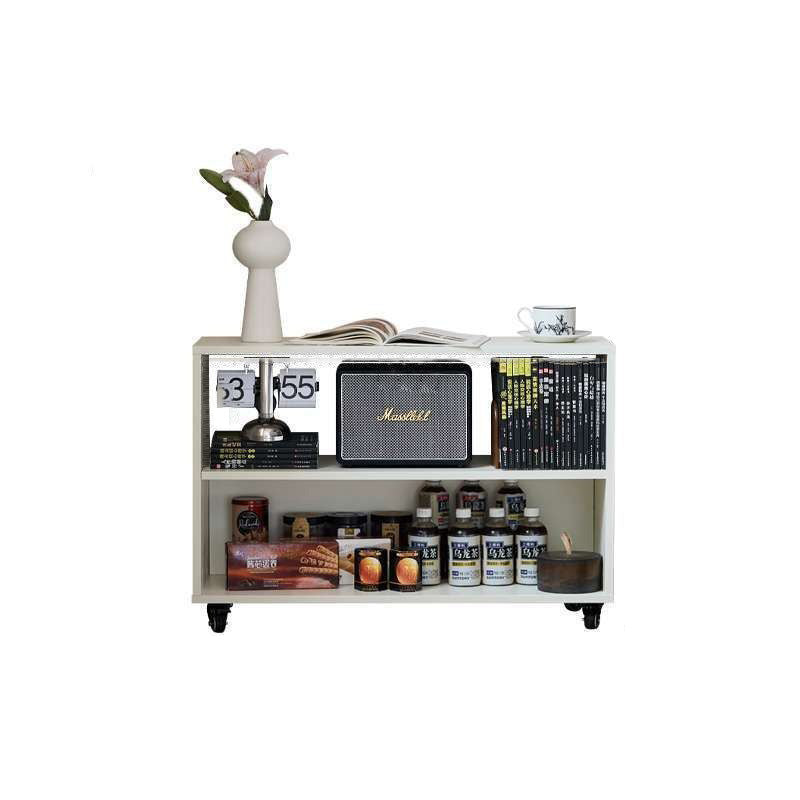 Modern Minimalist Rectangular Solid Wood Compressed Particle Board Storage Cabinet 3-Tier Movable For Living Room