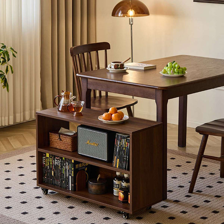 Moderner minimalistischer rechteckiger Massivholzkomprimierter Spanplatten-Aufbewahrungsschrank 3-stufig beweglich für das Wohnzimmer 
