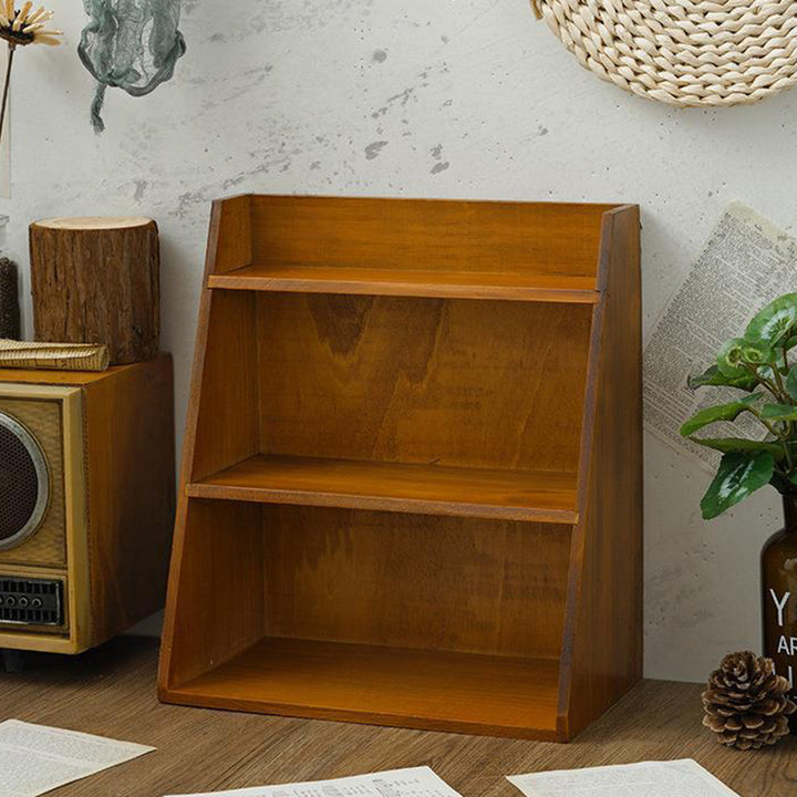 Armoire de rangement traditionnelle vintage rectangulaire en contreplaqué de pin à 3 niveaux, robuste et durable pour le salon 