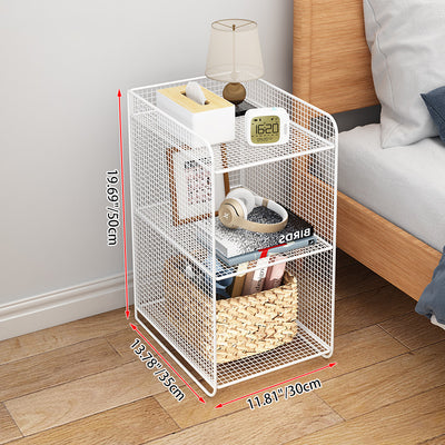 Modern Minimalist Rectangular Iron Side Table 3-Tier Stable Durable For Living Room