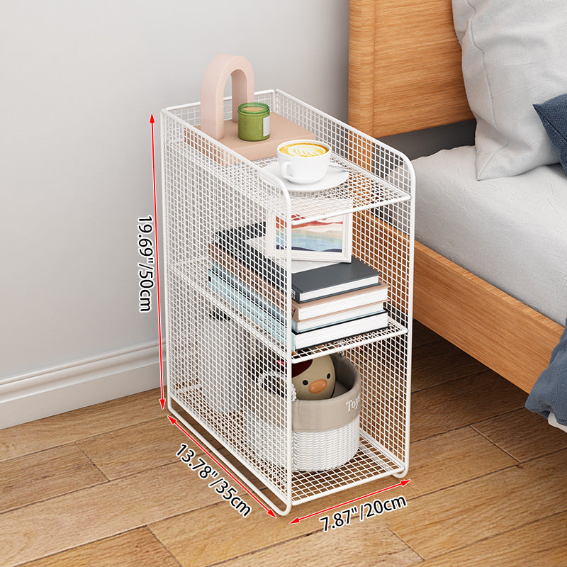 Modern Minimalist Rectangular Iron Side Table 3-Tier Stable Durable For Living Room