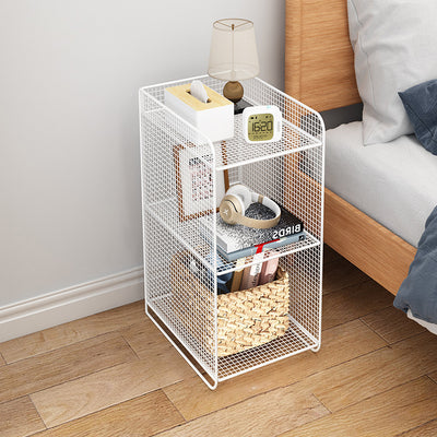 Modern Minimalist Rectangular Iron Side Table 3-Tier Stable Durable For Living Room