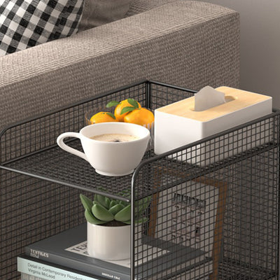 Modern Minimalist Rectangular Iron Side Table 3-Tier Stable Durable For Living Room