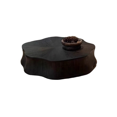 Modern Minimalist Petal-Shaped Solid Wood Multi-Layer Board Coffee Table 1-Drawer Load-Bearing For Living Room