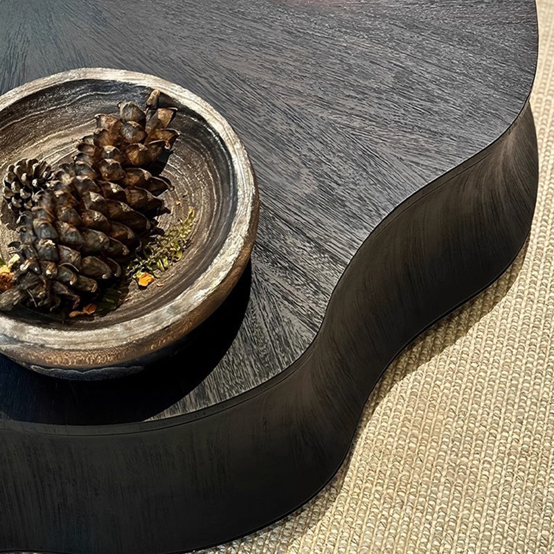 Modern Minimalist Petal-Shaped Solid Wood Multi-Layer Board Coffee Table 1-Drawer Load-Bearing For Living Room