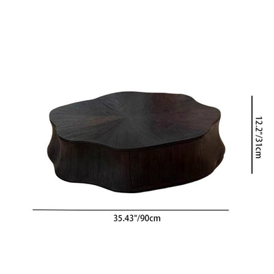 Modern Minimalist Petal-Shaped Solid Wood Multi-Layer Board Coffee Table 1-Drawer Load-Bearing For Living Room