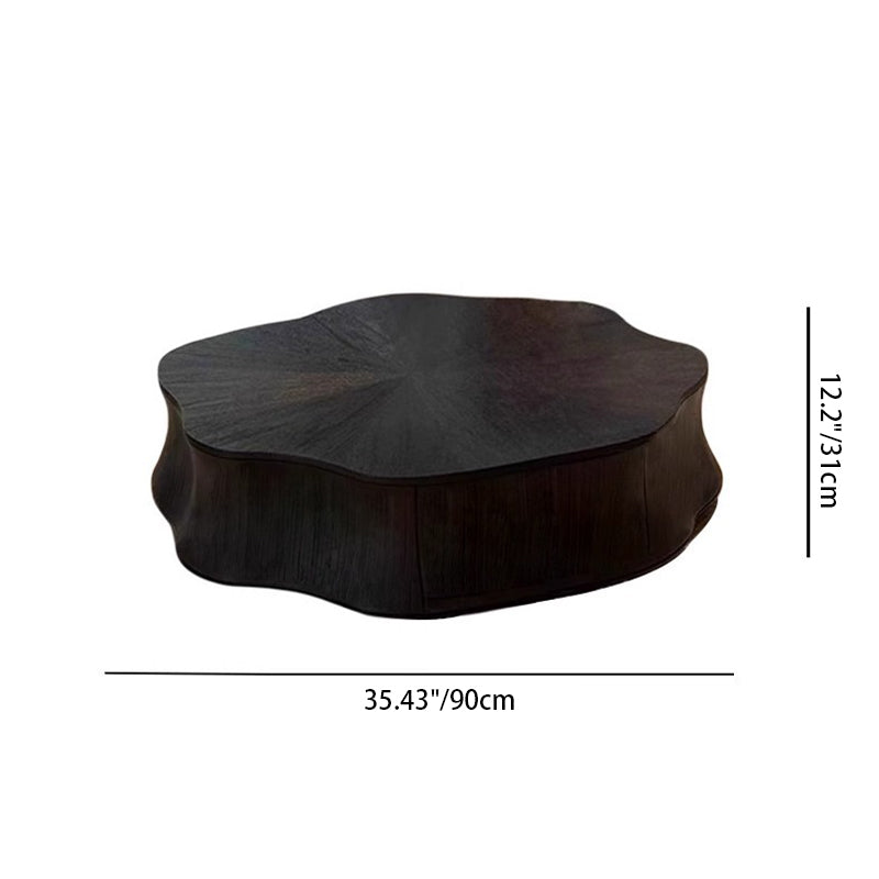 Modern Minimalist Petal-Shaped Solid Wood Multi-Layer Board Coffee Table 1-Drawer Load-Bearing For Living Room