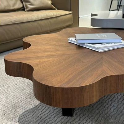 Modern Minimalist Cloud-Shaped Solid Wood Eco-Board Coffee Table 4-Leg Sturdy For Living Room
