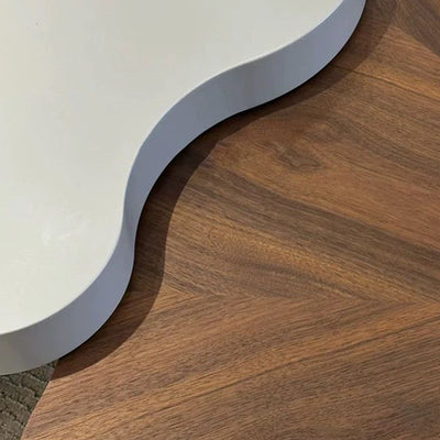 Modern Minimalist Cloud-Shaped Solid Wood Eco-Board Coffee Table 4-Leg Sturdy For Living Room