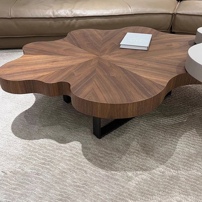 Modern Minimalist Cloud-Shaped Solid Wood Eco-Board Coffee Table 4-Leg Sturdy For Living Room